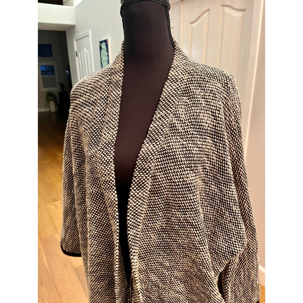 Peruvian Connection Kimono Cardigan Womens XS S Black Pima Cotton Baby Alpaca EX